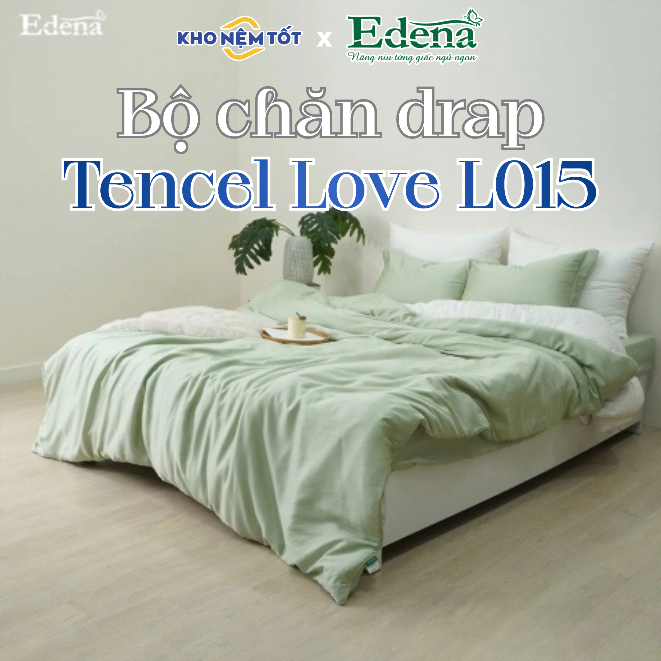 Bộ Chăn Drap Edena Tencel Love L015