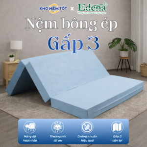Nệm bông ép Edena gấp 3