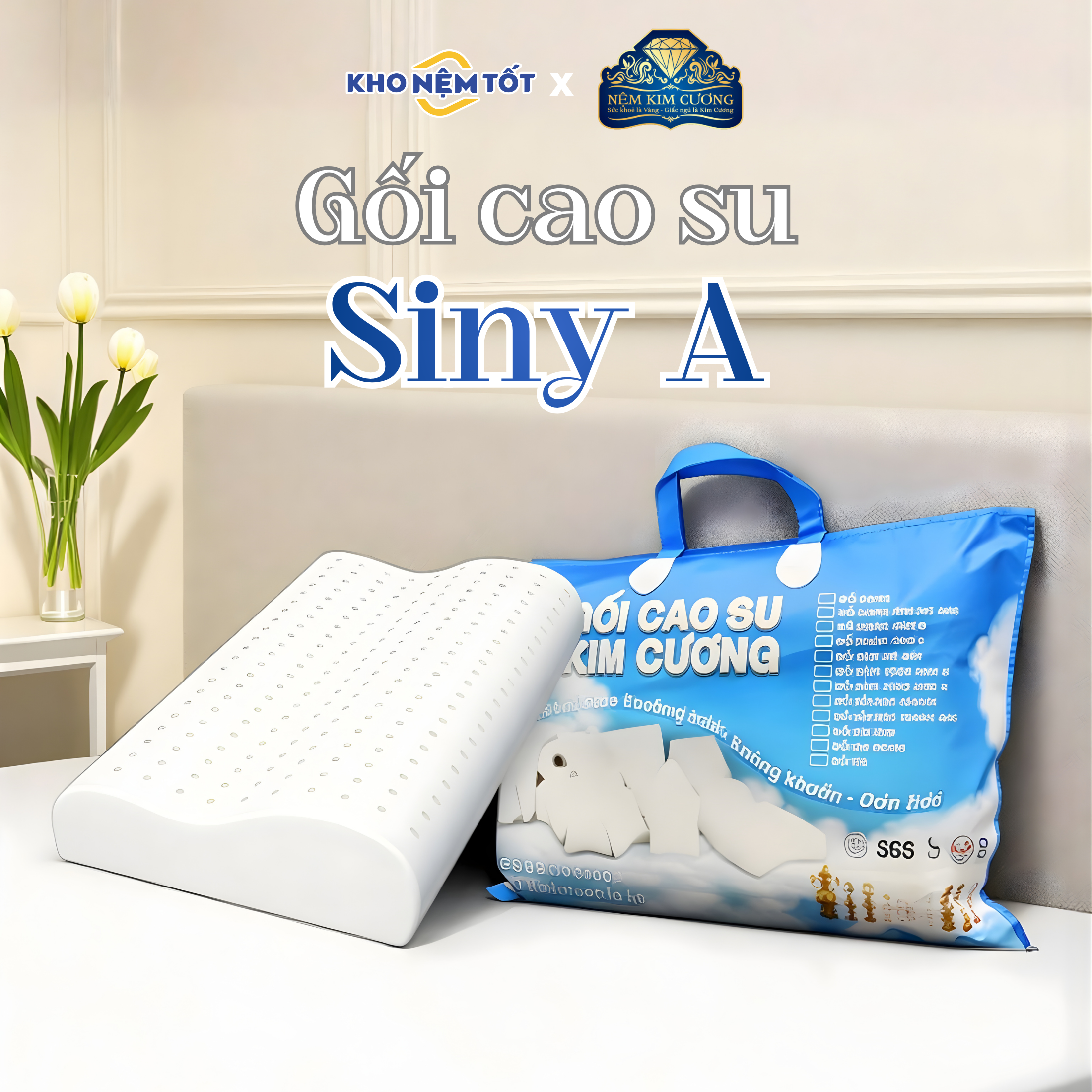 Gối cao su Kim Cương Siny A