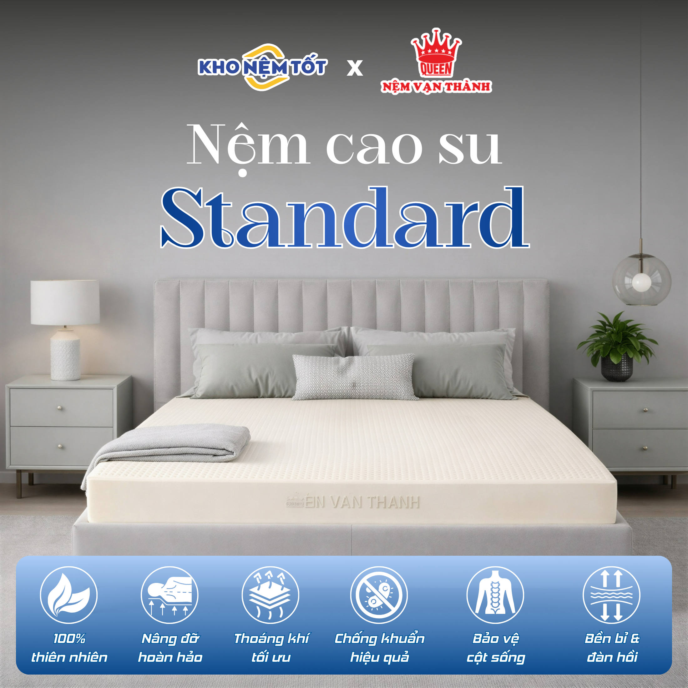 Nệm cao su thiên nhiên Vạn Thành Standard
