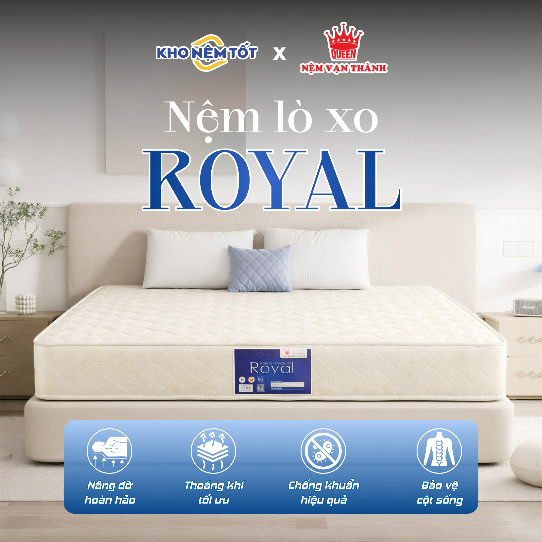 Nệm lò xo Vạn Thành Royal