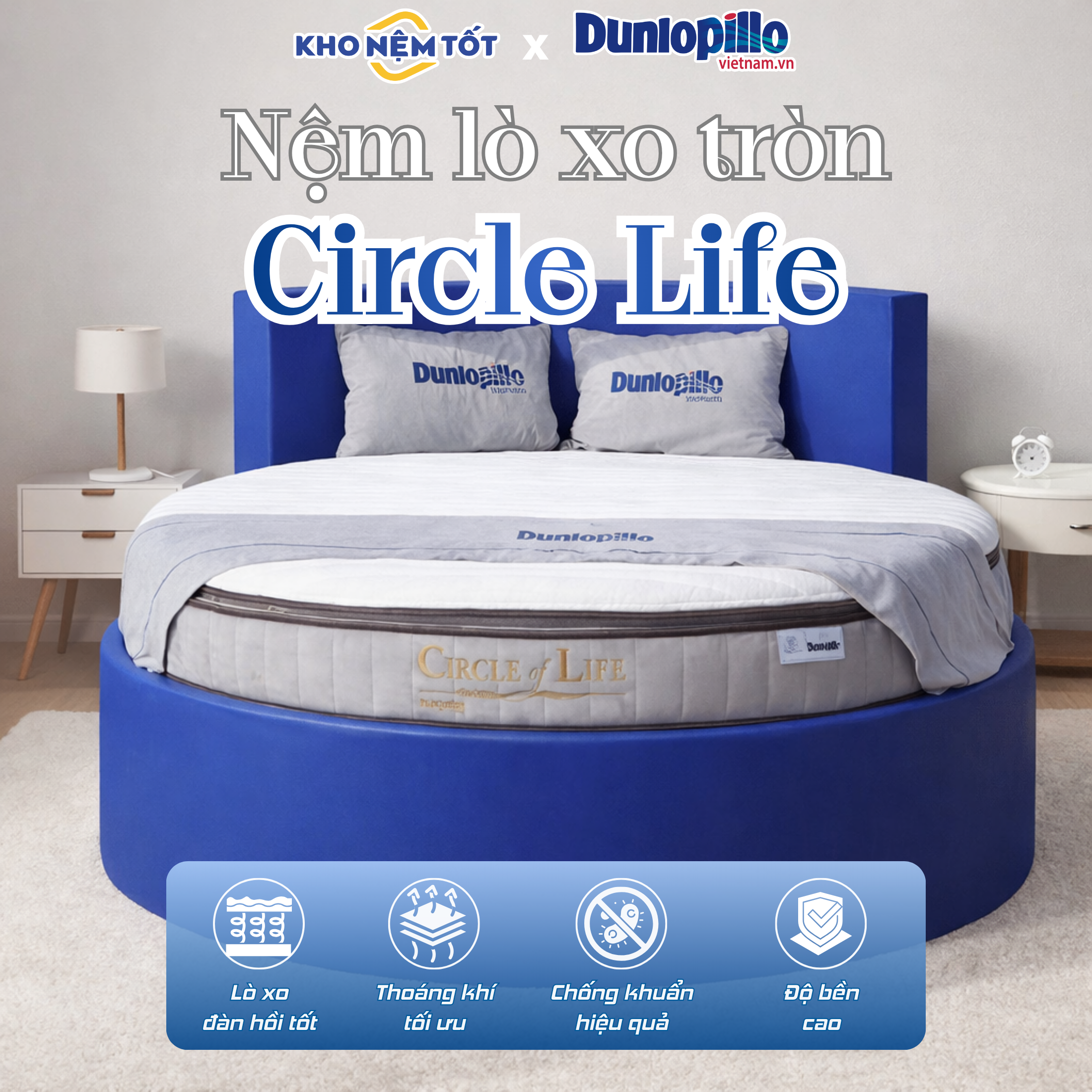 Nệm lò xo tròn Dunlopillo Circle Life