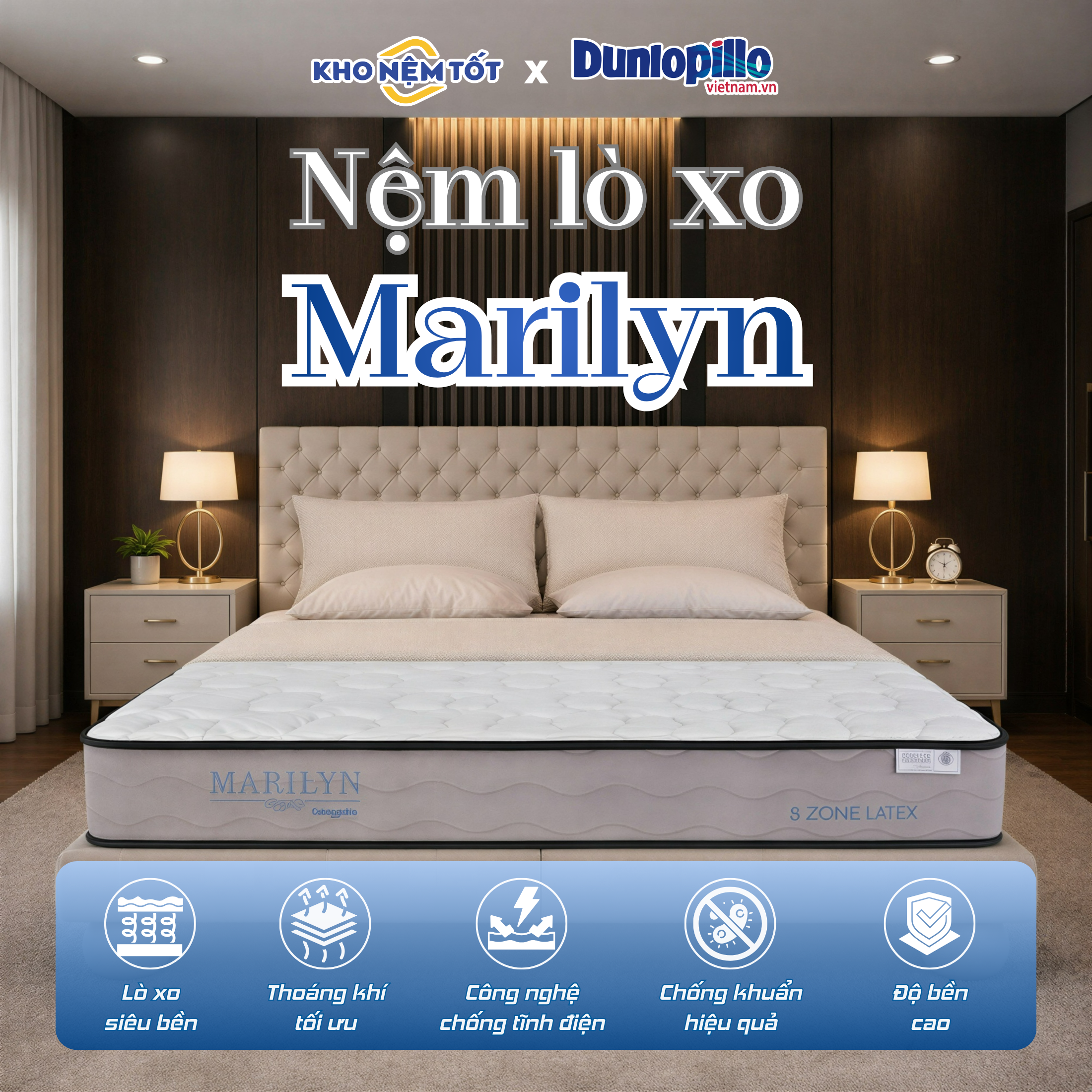 Nệm lò xo Dunlopillo Marilyn