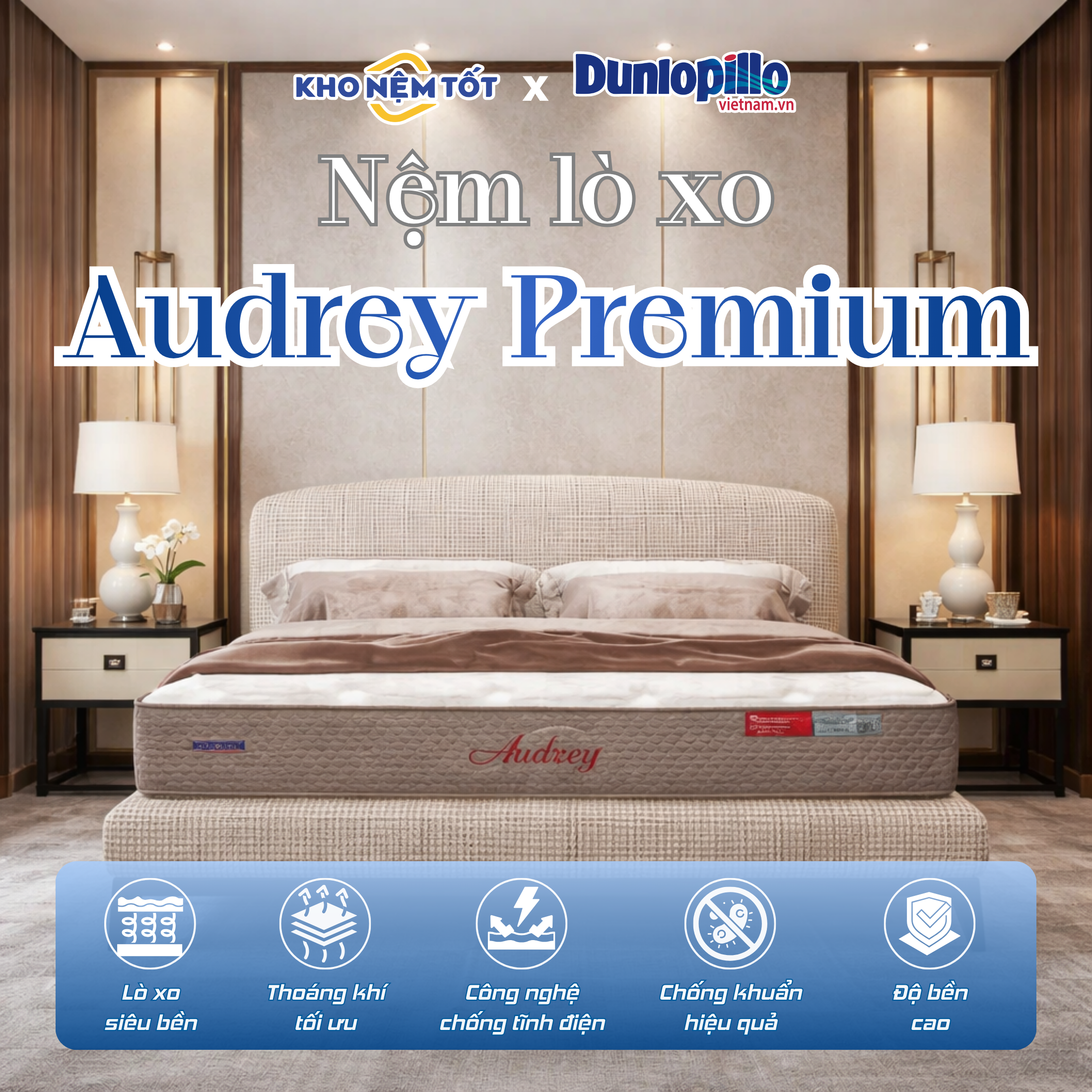 Nệm lò xo Dunlopillo Audrey Premium