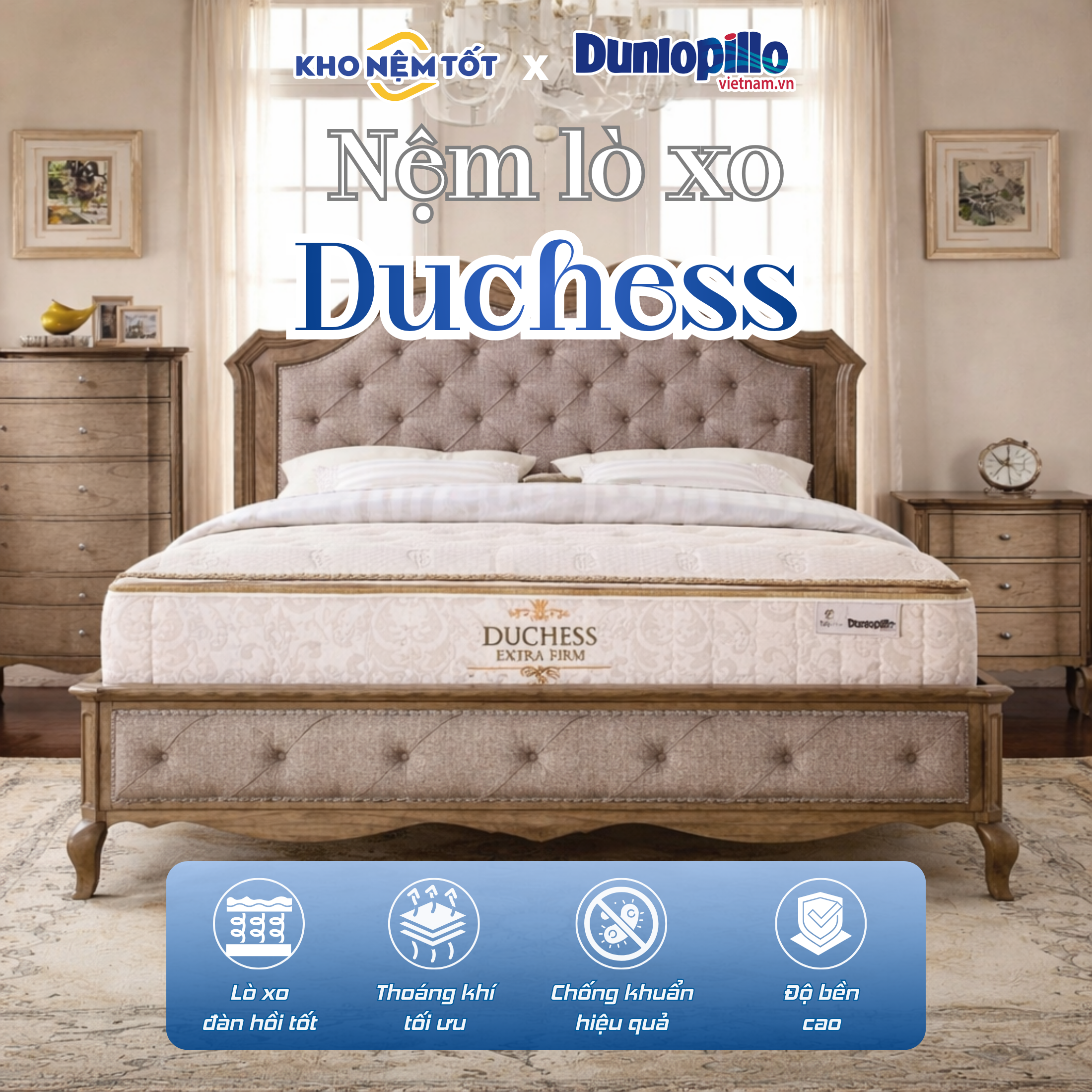Nệm lò xo Dunlopillo Duchess