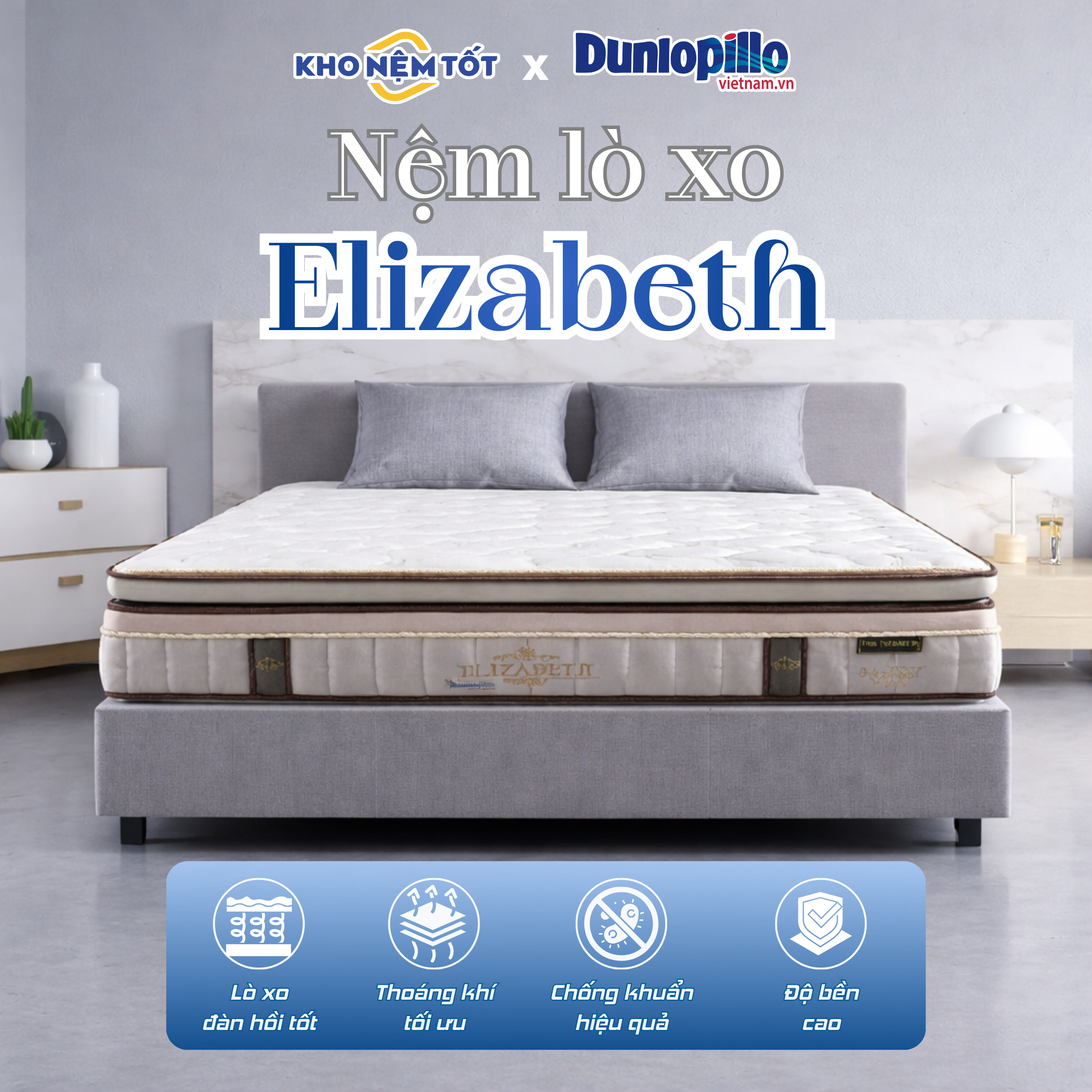 Nệm lò xo Dunlopillo Elizabeth