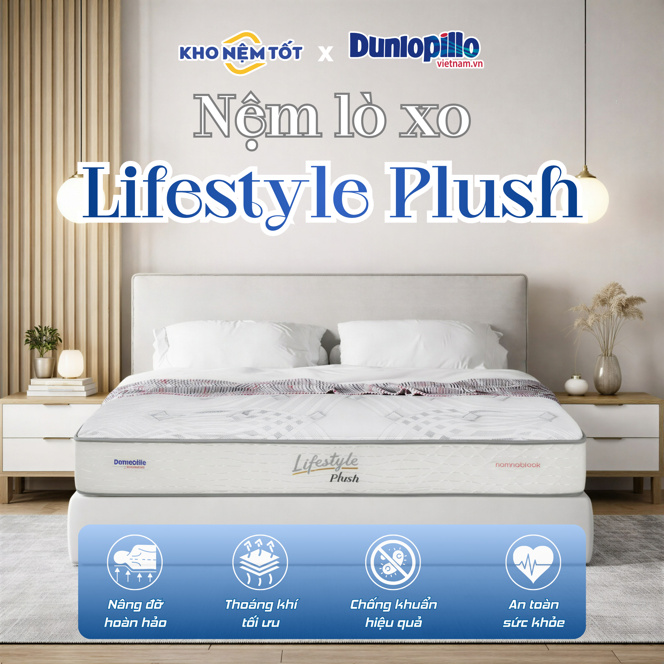 Nệm lò xo Dunlopillo Lifestyle Plush