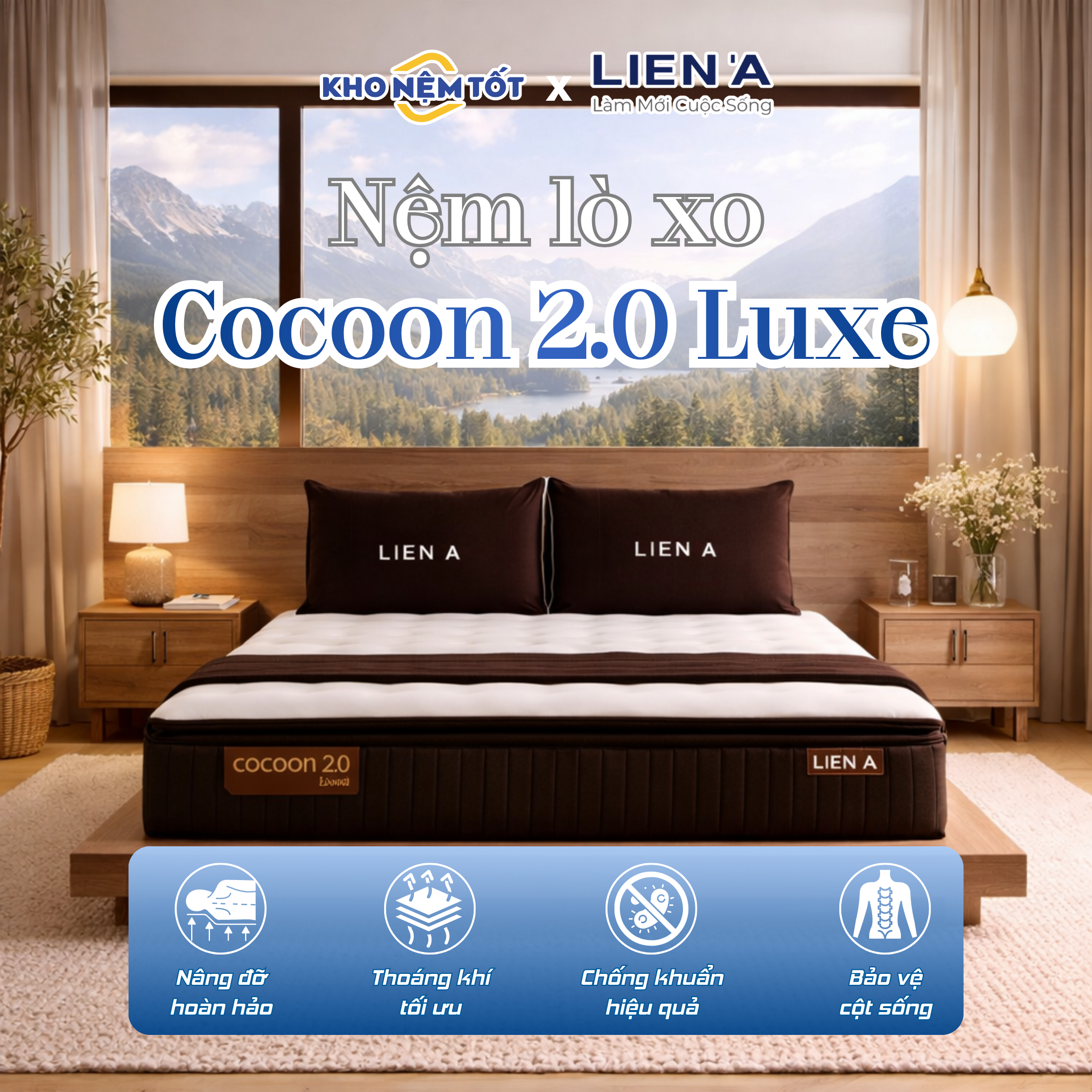 Nệm lò xo Liên Á Cocoon 2.0 Luxe