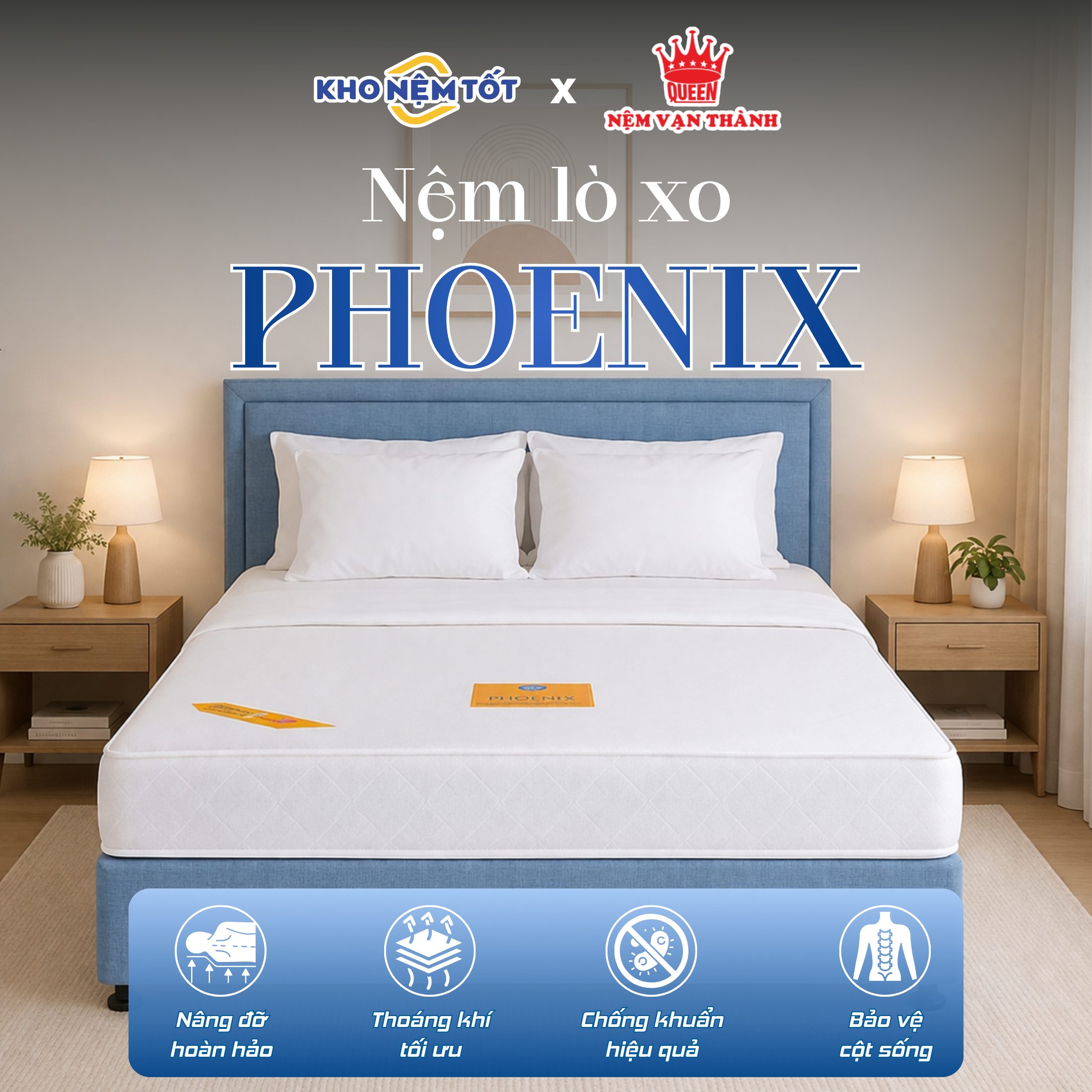 Nệm lò xo Vạn Thành Phoenix