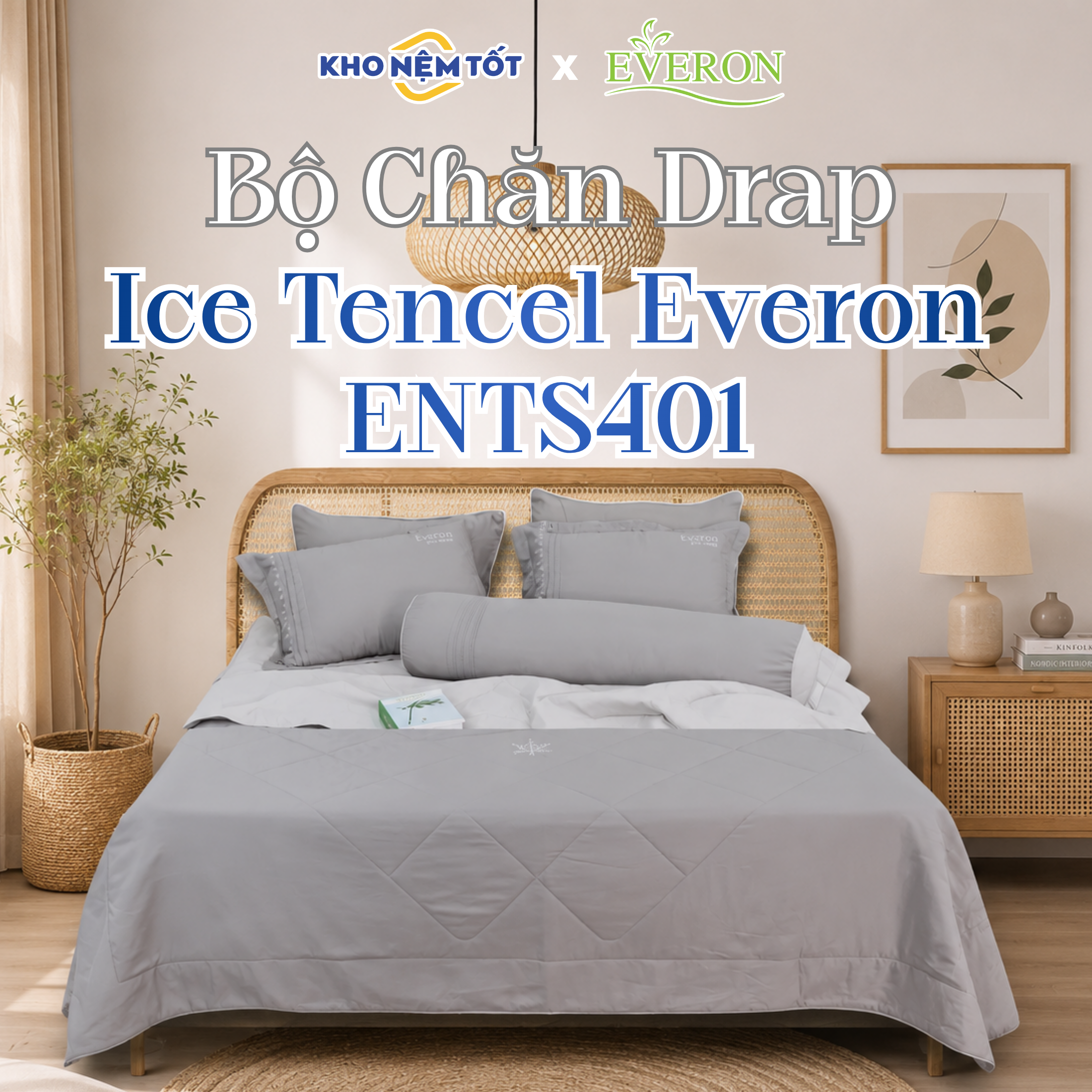 Bộ Chăn Drap Everon Ice Tencel ENTS401